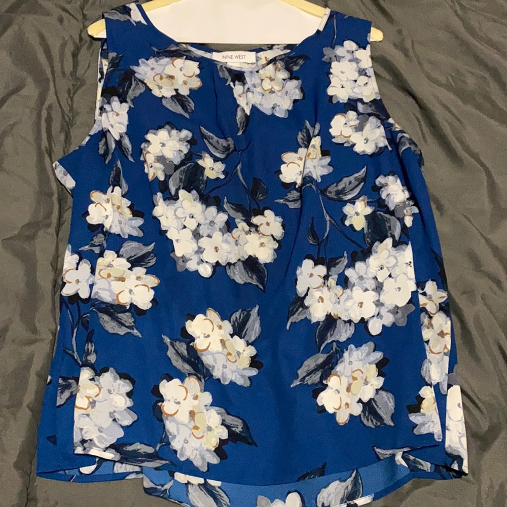 Gorgeous Blue Flowy Silk Top
